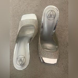 Missguided Diamanté Heeled Mule Sandals